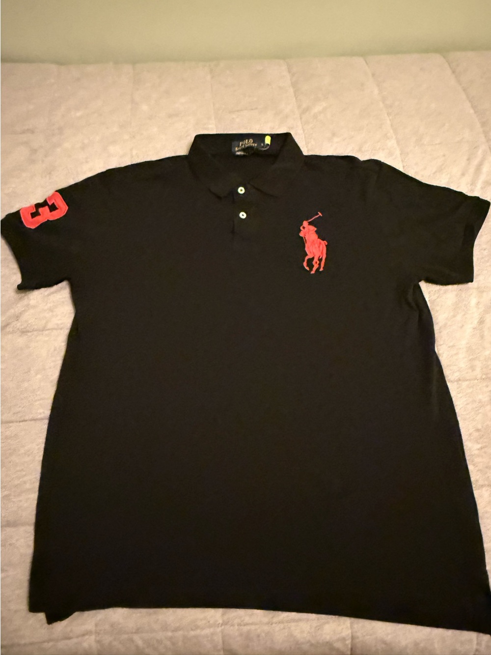 Ralph Lauren Black Polo with Red Embroidered Pony - Picture 5 of 5